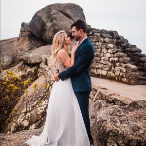 True Love White Beaded Rhinestone Maxi Dress